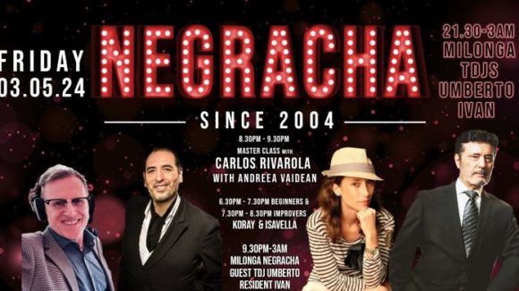 Negracha & Maestro Carlos Rivarola, Bank Holiday Afterparty, Veronica Toumanova & Tango Trip to Iasi Festivalito Verano