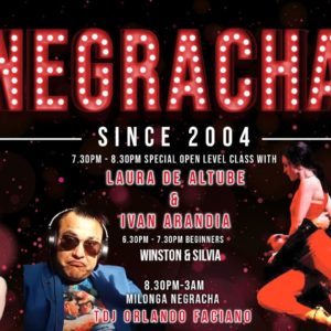 Negracha returns to Herbal Hill, upcoming Beginners’ Crash Course, classes with Marcos & Louise, and a DJ debut…